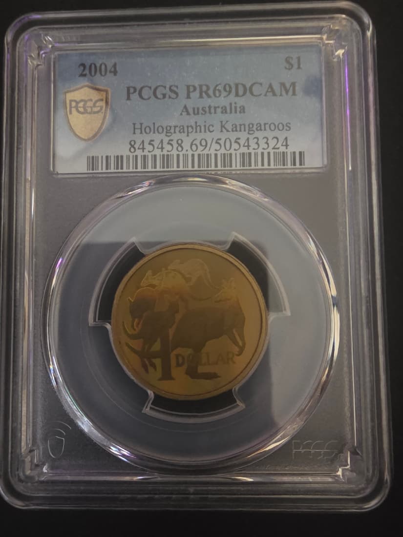 Holographic Kangaroos, One Dollar, 2004, PCGS PR69DCAM