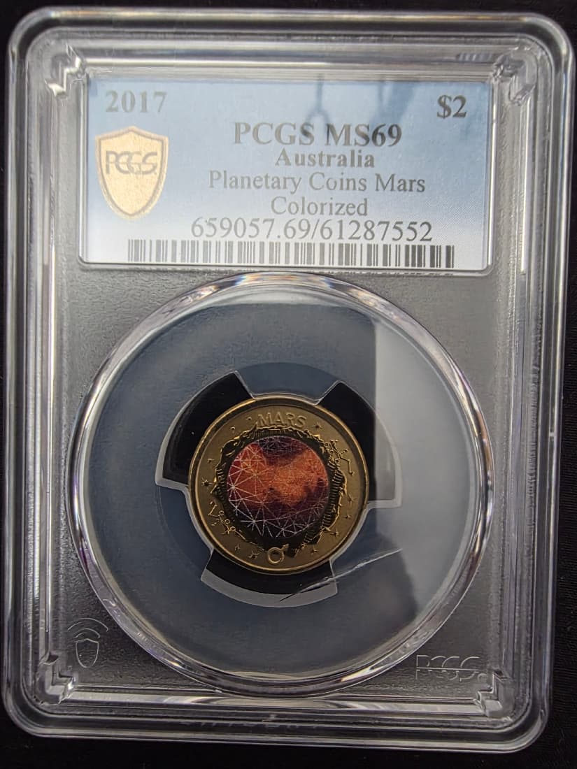 Planetary Coins Mars Colorized, Five Dollar, 2017, PCGS