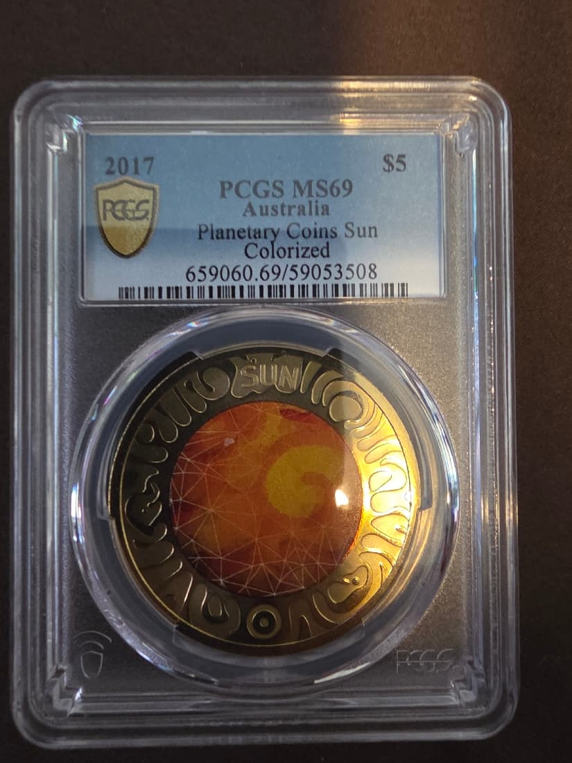 Planetary Coins Sun Colorized, Five Dollar, 2017, PCGS